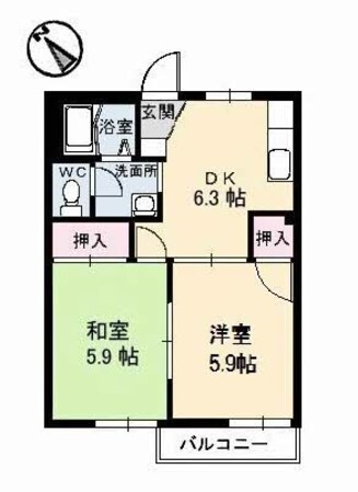 サンライズ伊藤 B棟の物件間取画像